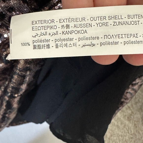 Zara Silver Sequin Short Sleeve Blouse - Picture 4 of 9